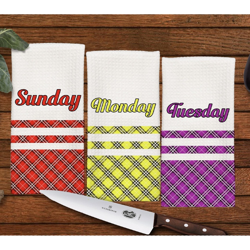 Days of the week Kitchen towel set, Dish Towels, Great gift for Mom, Set of‎ 7